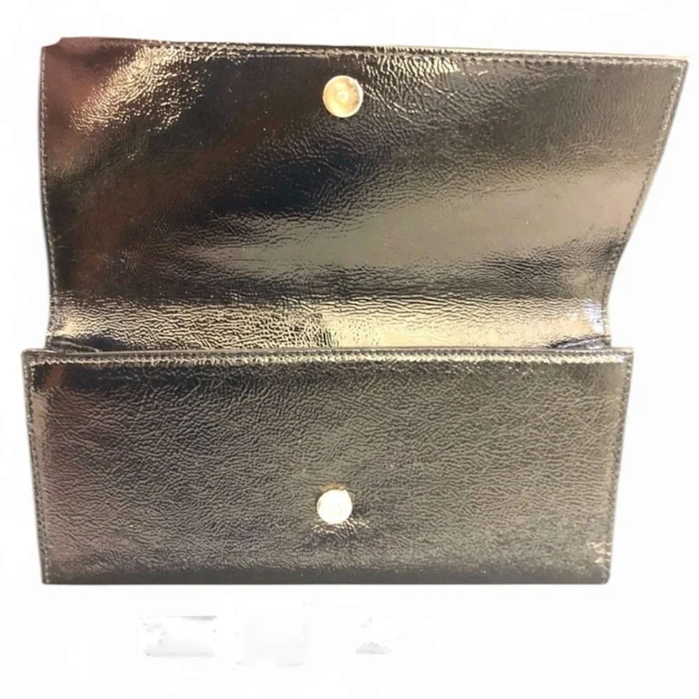 YSL Authentic Patent Black Leather Belle de Jour Clutch